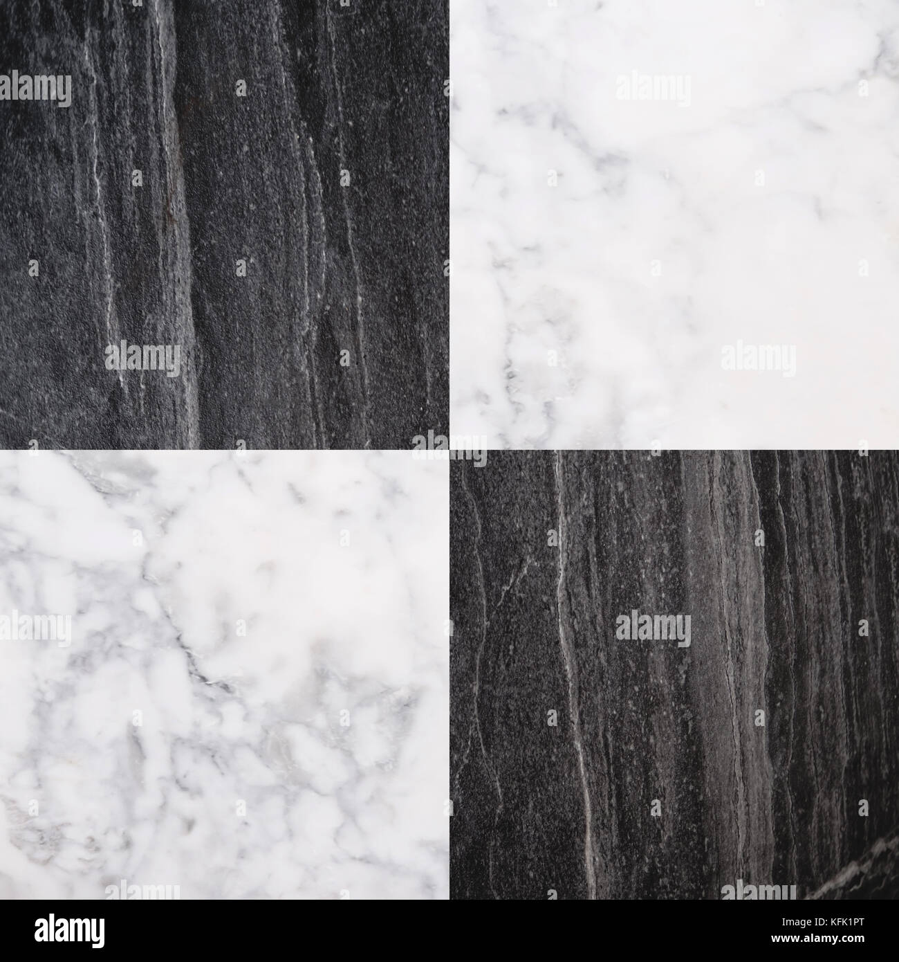 Marmo bianco e nero di mattonelle in pietra, la perfetta pietra sfondo texture Foto Stock