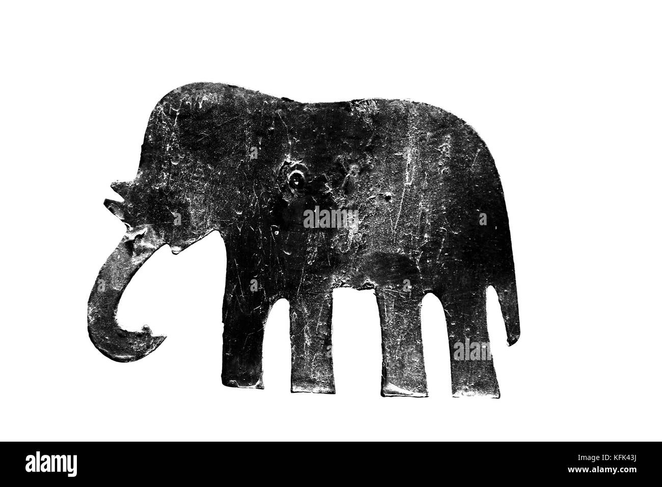 Elefante di metallo saldata su di una porta Foto Stock