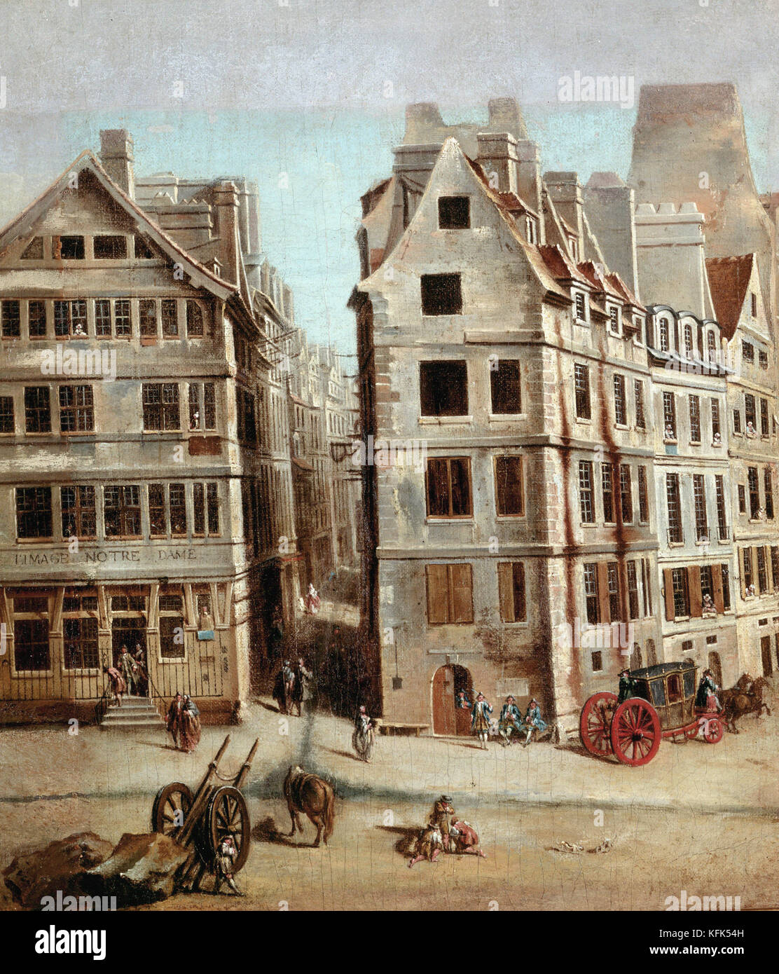 Nicolas Jean Baptiste Raguenet Cabaret Notre-Dame, sulla place de Grève 1751 - Museo Carnavalet, Parigi Foto Stock