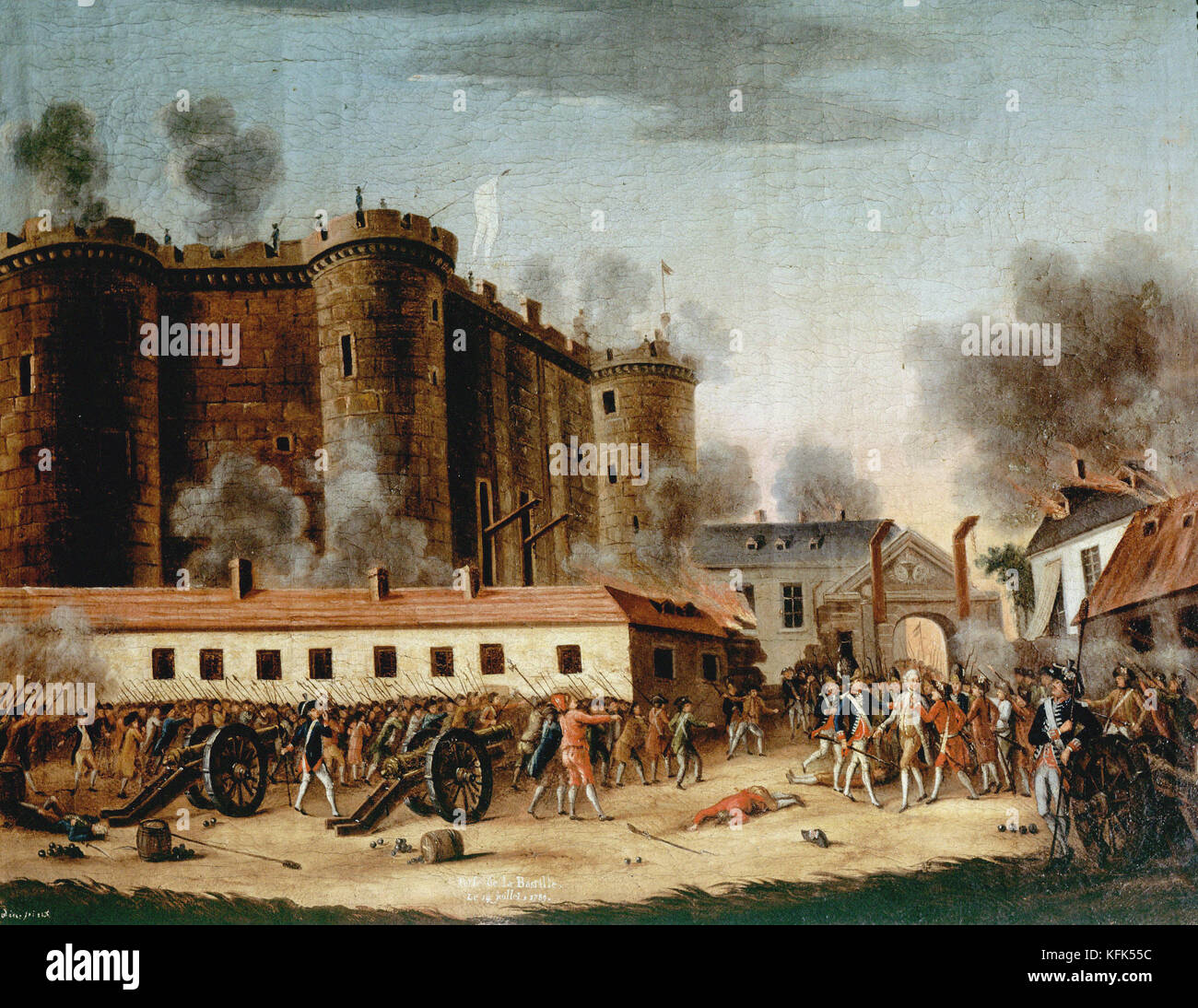 Anonimo xviii secolo Storming della Bastiglia (Luglio 14, 1789) Arresto del sig. de launay - Museo Carnavalet, Parigi Foto Stock
