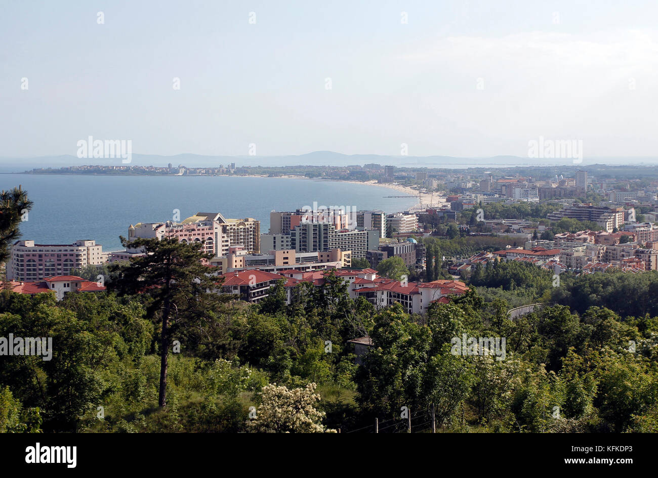 Vista generale della località bulgare San Vlas, sunny beach, nesebar e ravda vilage. Foto Stock