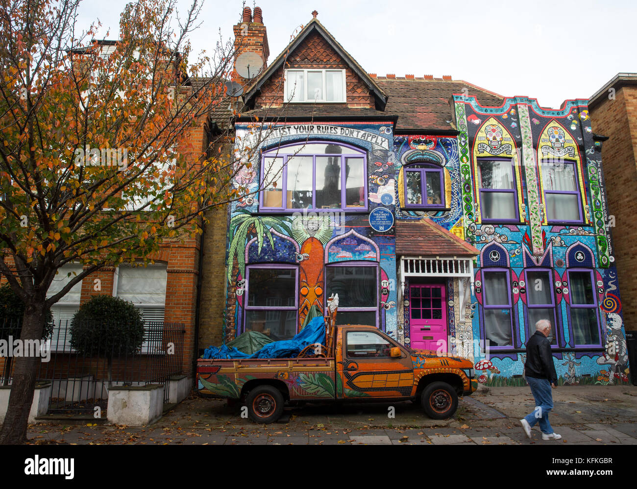 " Le camere di trattamento' è il mosaico-coperto casa di artista contemporaneo, Carrie Reichardt. Ci sono voluti 20 anni per completare e ha oltre 23 bulbi oculari Foto Stock