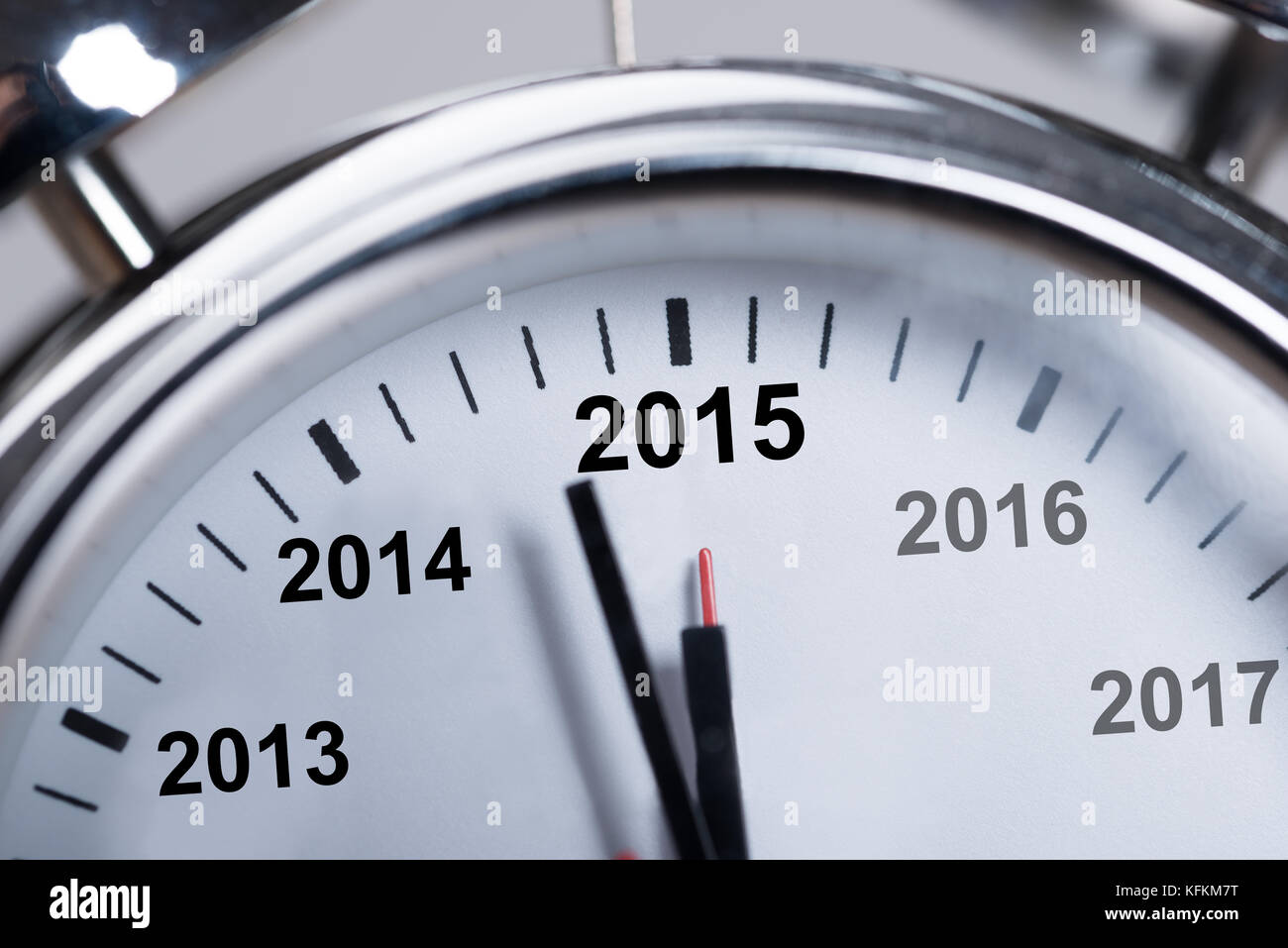 Primo piano della felice anno nuovo 2015 a sveglia Foto Stock