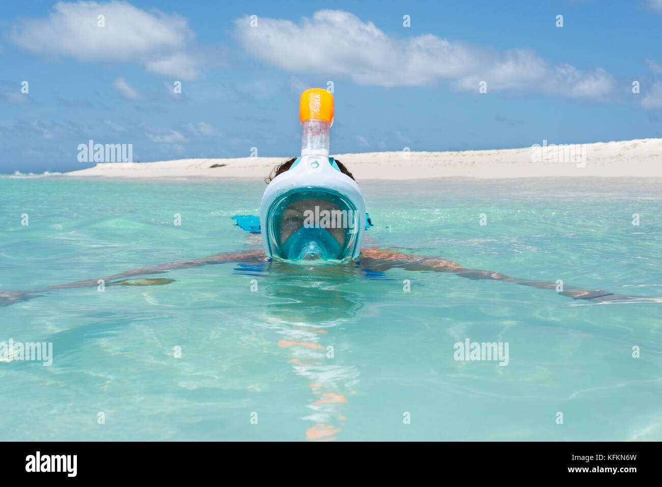 Snorkeling, Maldive Foto Stock