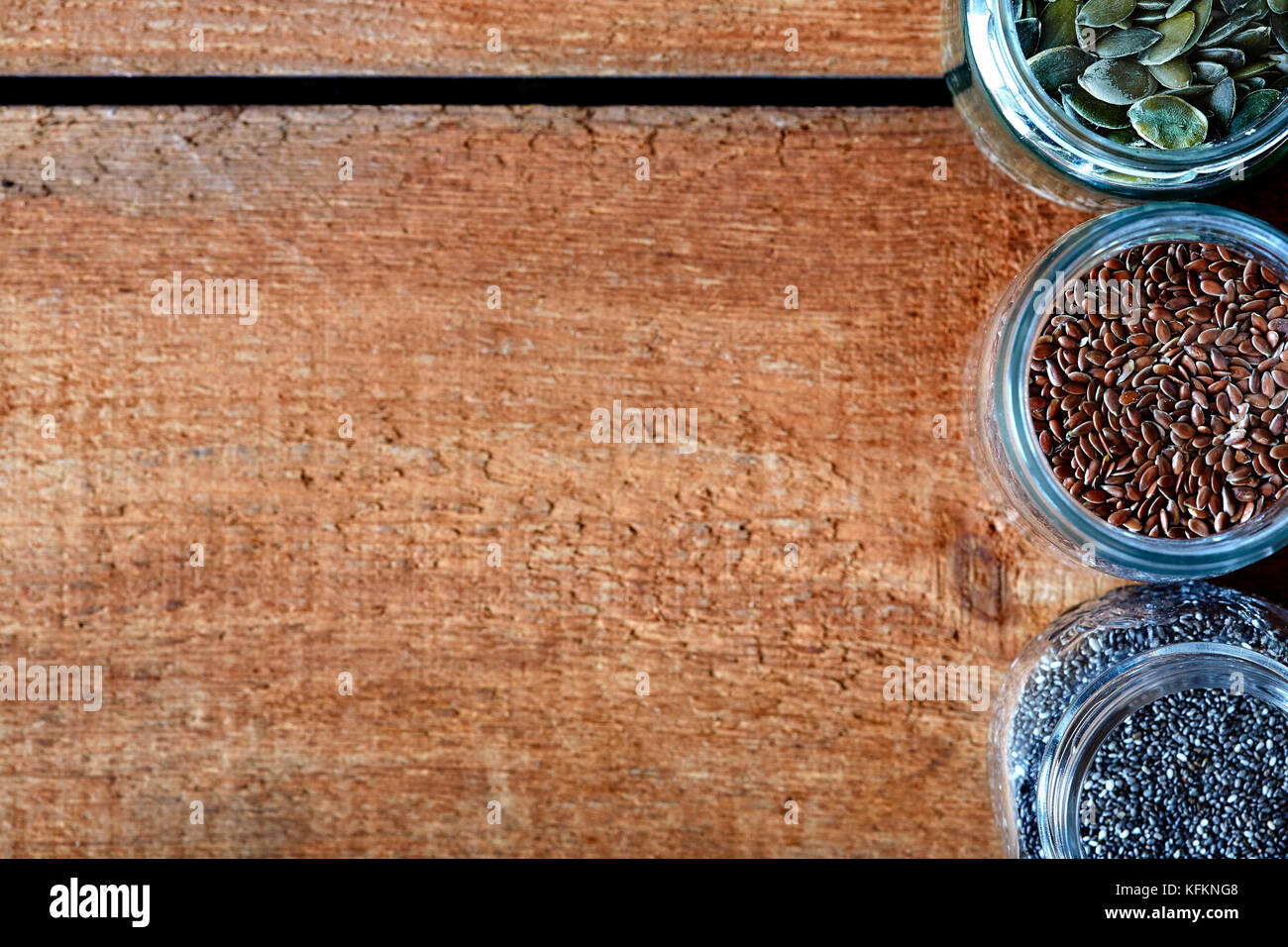 Varietà di cereali una sana nutrizione organica Foto Stock