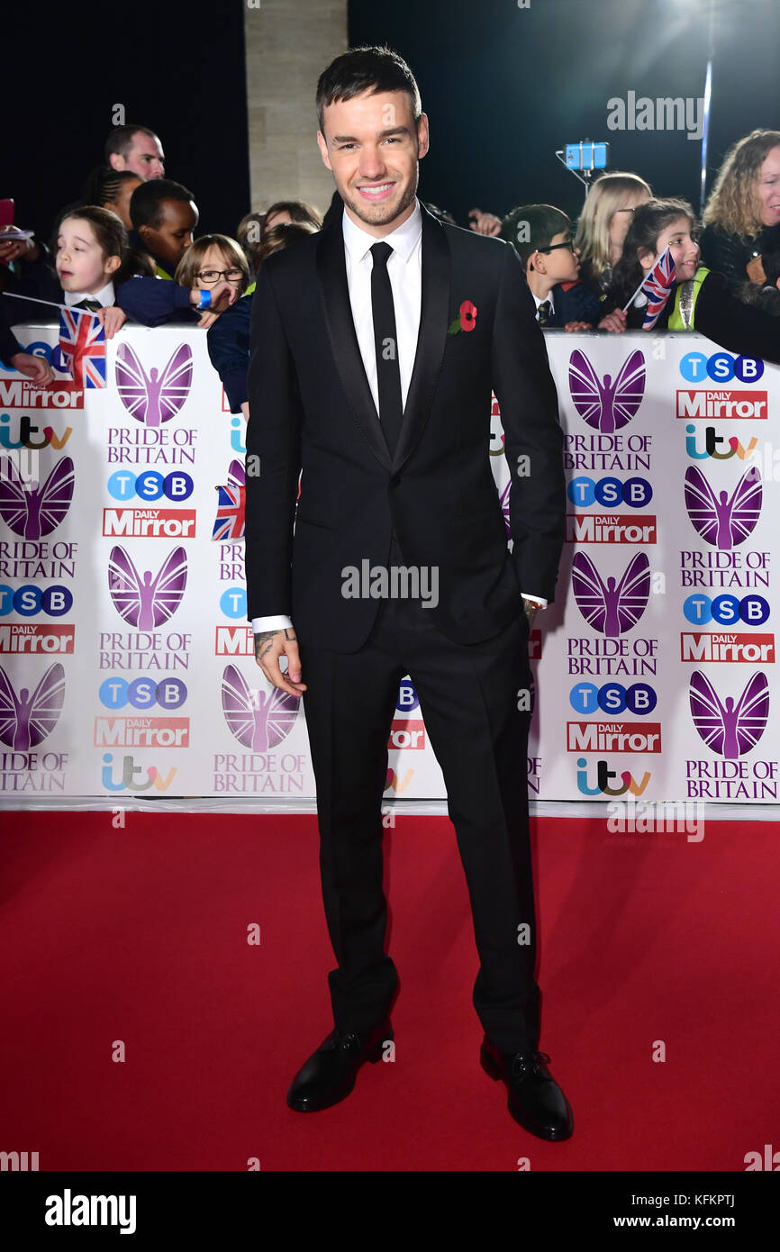 Liam Payne partecipa al Pride of Britain Awards 2017, a Grosvenor House, Park Street, Londra. Data immagine: Lunedì 30 ottobre. Il credito fotografico dovrebbe essere: Ian West/PA Wire Foto Stock