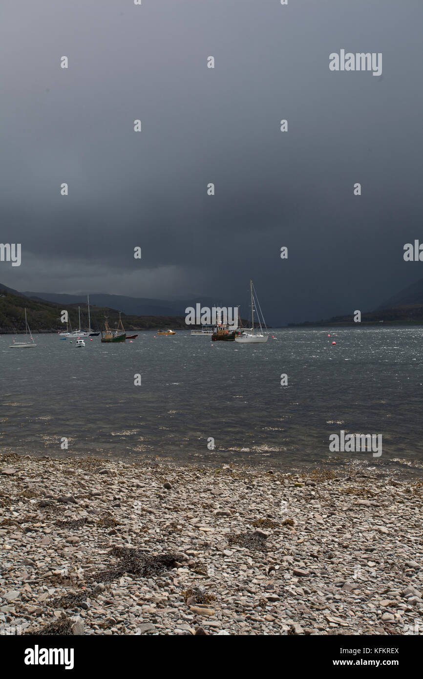 Avvicinando la tempesta, ullapool, wester ross, Highlands scozzesi, Regno Unito Foto Stock