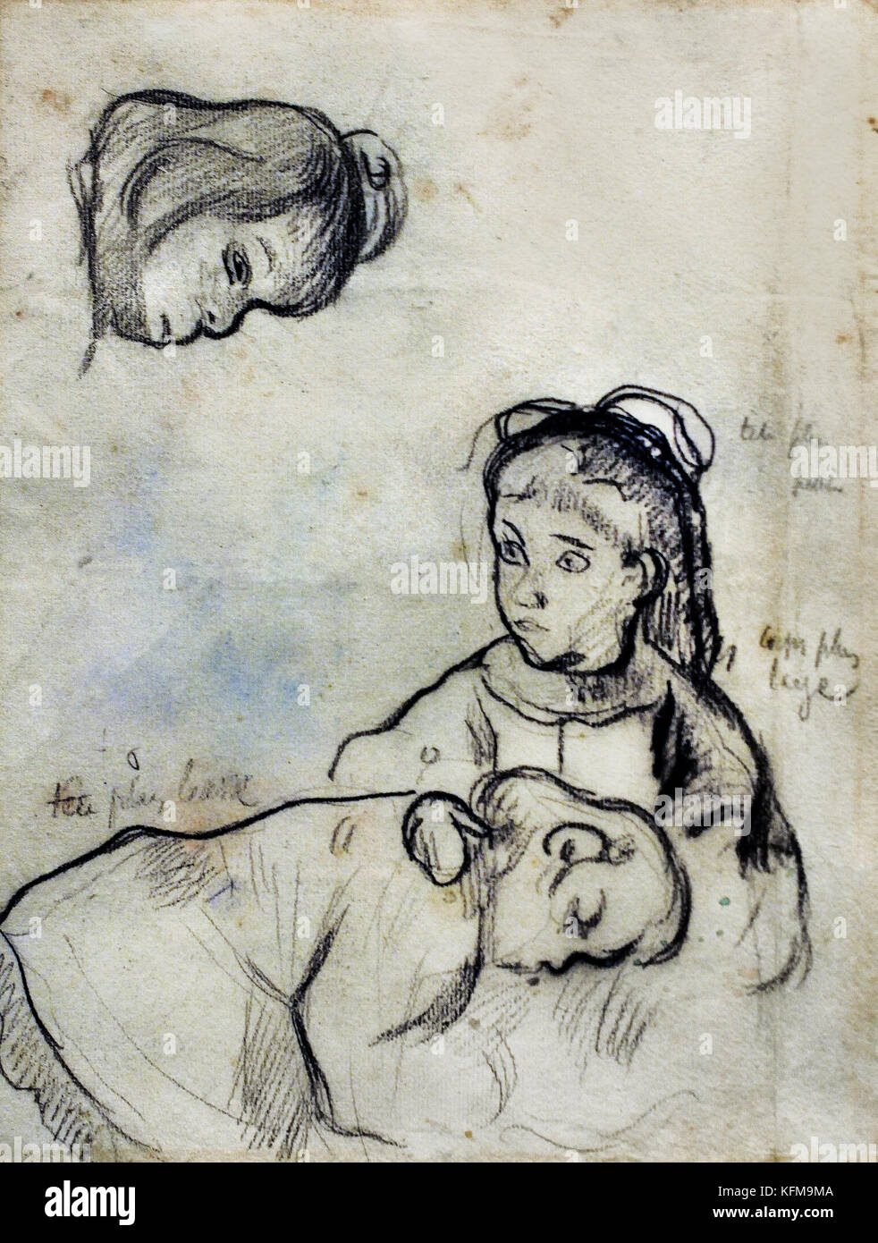 Etude pour les Enfants de ( L'Atelier de Schuffenecker) Studio per i bambini (Schuffenecker's Workshop) 1888 Paul Gauguin - Eugène Henri Paul Gauguin 1848 - 1903 era un francese post-impressionismo artista, Francia. ( Morto 8 maggio 1903, Atuona, Isole Marchesi, Polinesia Francese ) pittore, scultore. Foto Stock