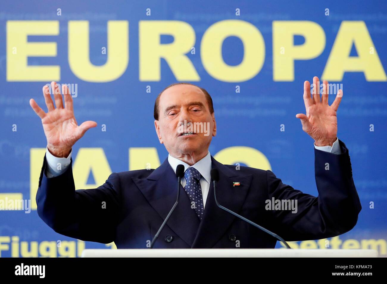 Silvio Berlusconi in convenzione organizated da epp popolo europeo partito a Fiuggi Italia, 17/09/2017 il credito © remo casilli/sintesi/stock alamy phot Foto Stock