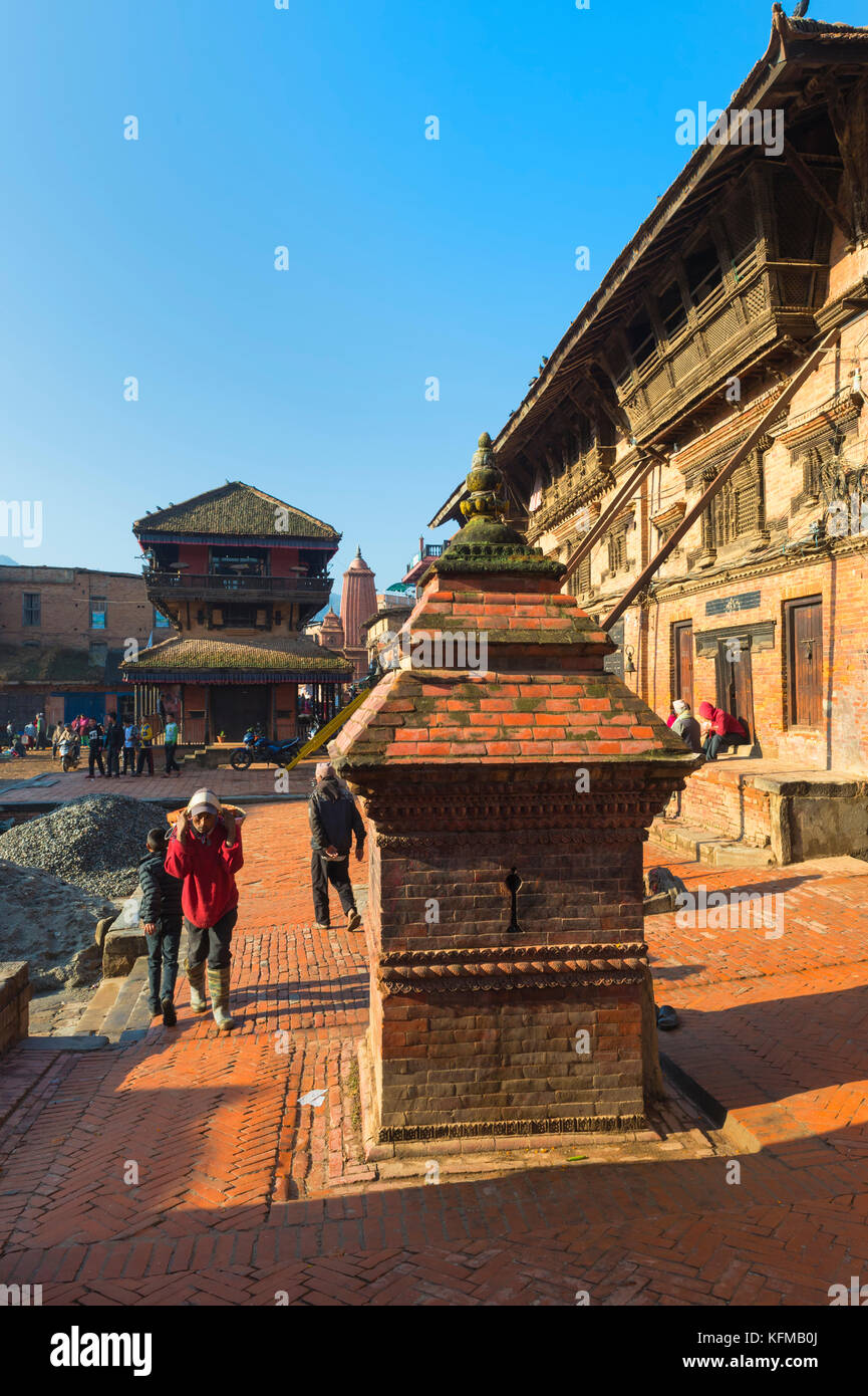 Durbar Square sotto la ricostruzione dopo il terremoto 2015, Kathmandu, Nepal Foto Stock