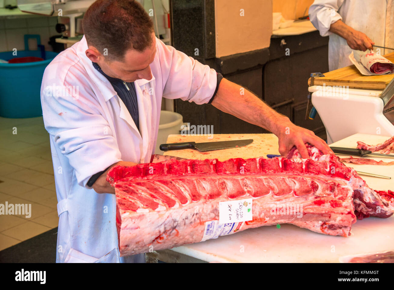 Carni bovine streetmarket in catania,sicilia,Italia Foto Stock