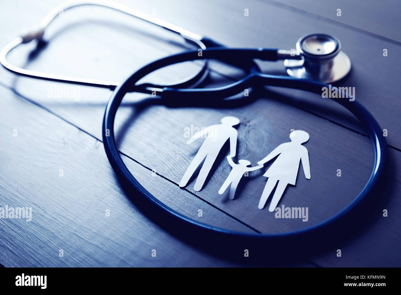 Family health care e il concetto di assicurazione Foto Stock