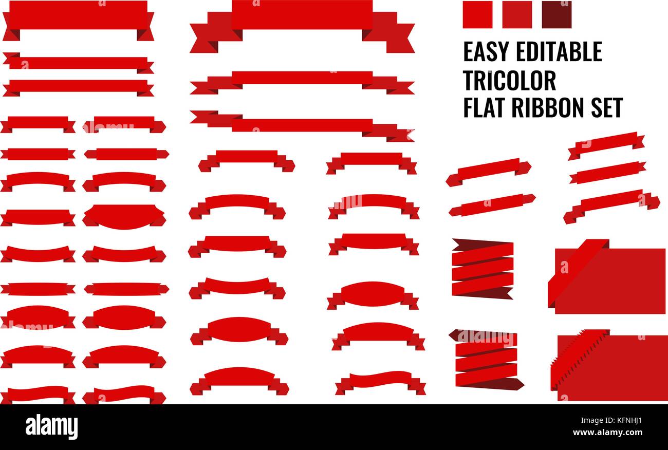 Set di vettore tricolore di piatto banner Illustrazione Vettoriale