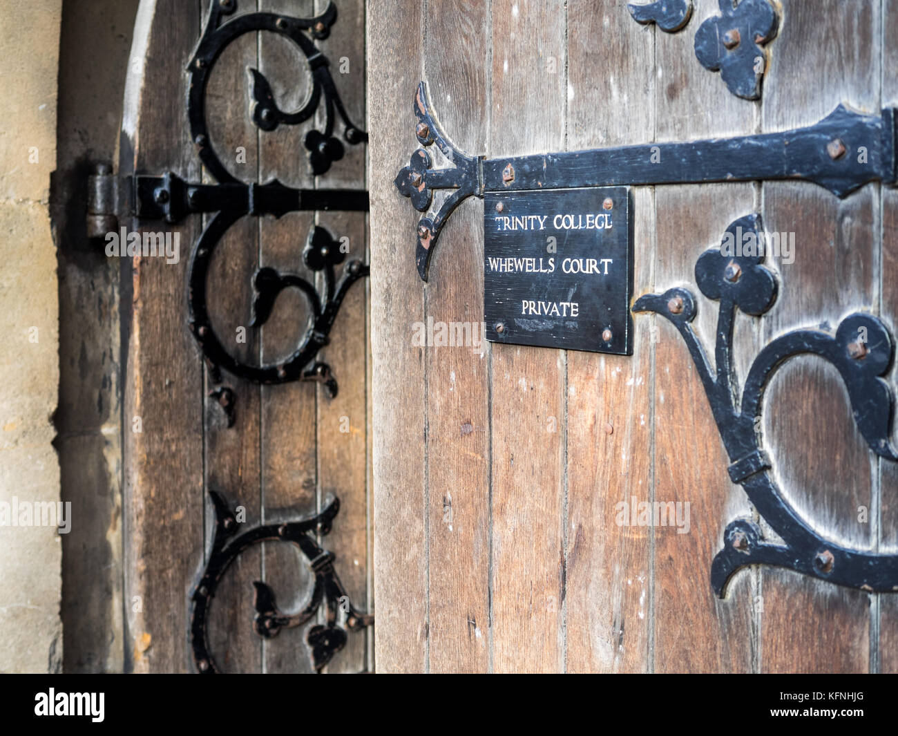 Entrata al Trinity College Whewells corte, Cambridge University in Trinity Street nel centro storico di Cambridge Regno Unito Foto Stock