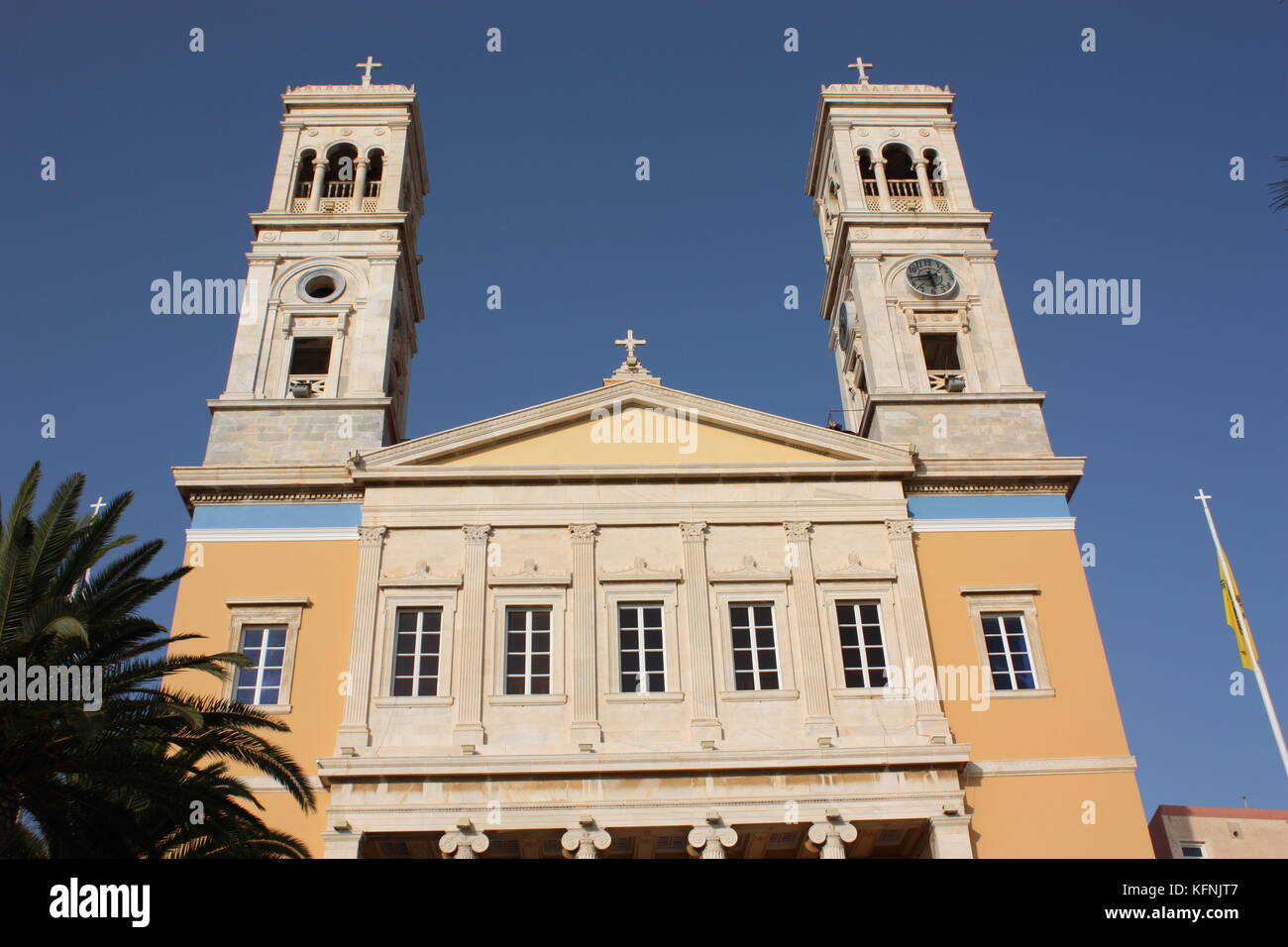La chiesa di Aghios Nikolaos in città SIROS, CICLADI Foto Stock