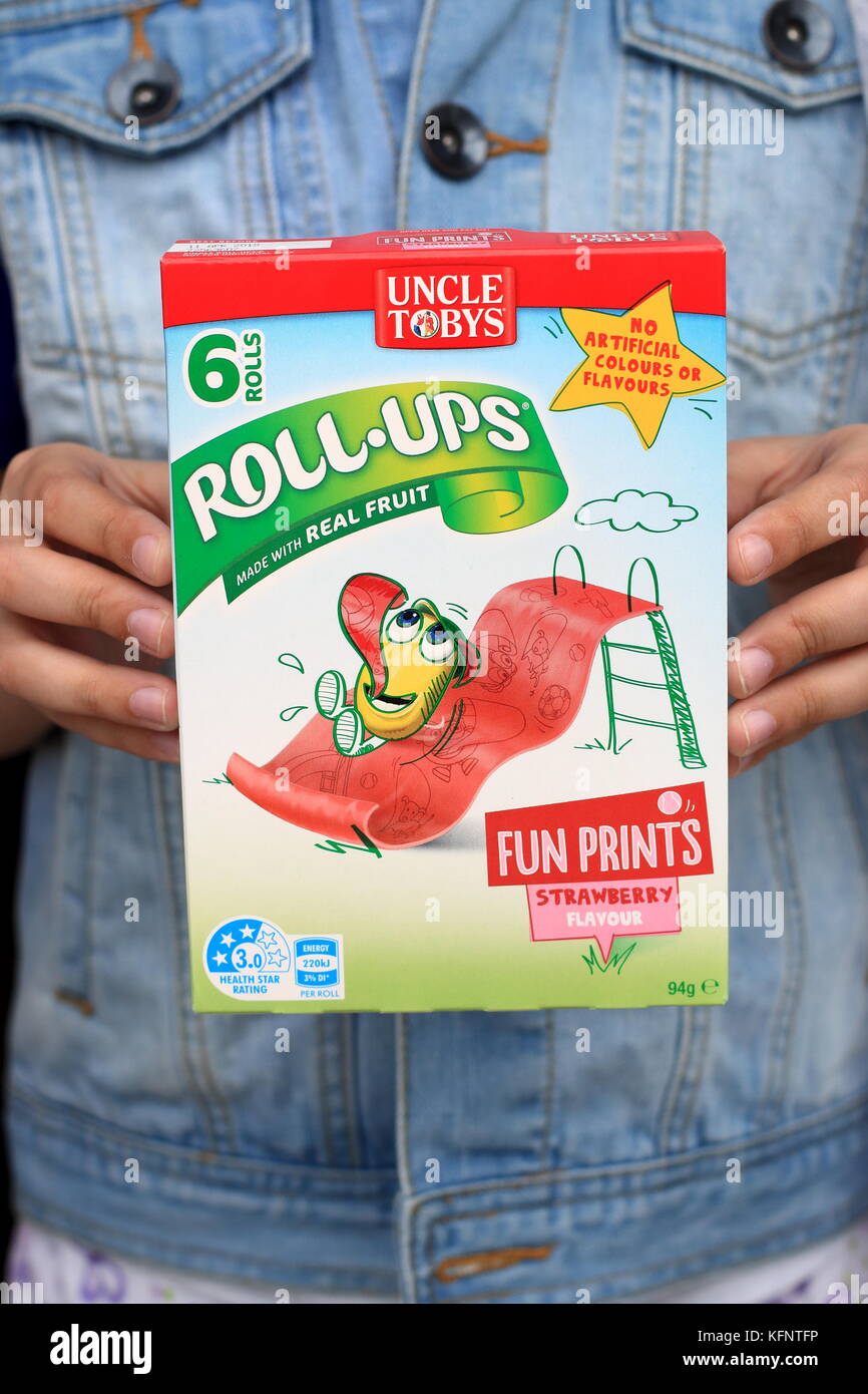 Lo zio Toby's gommoso Choc Chip e insalata di frutta Roll ups Foto Stock