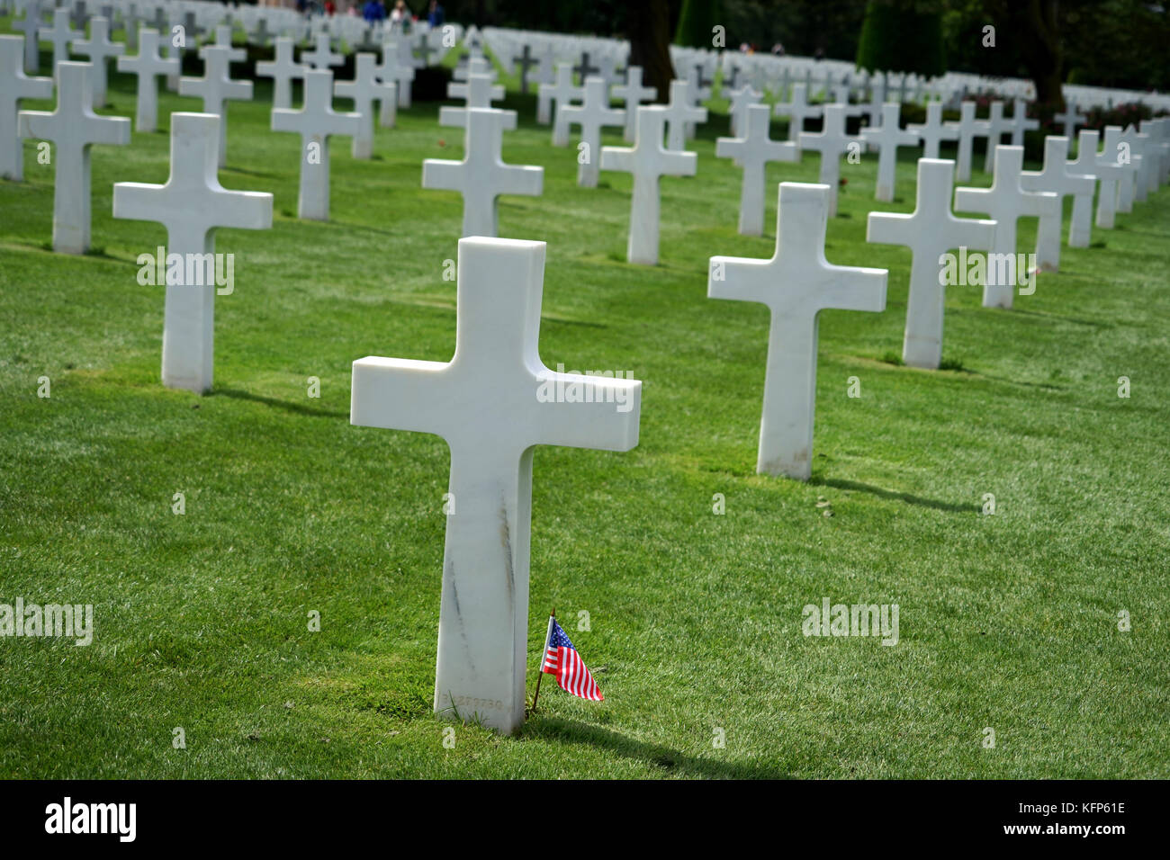 FRANCIA: Il cimitero e memoriale americano della Normandia è raffigurato il 29 giugno 2017. Foto Stock