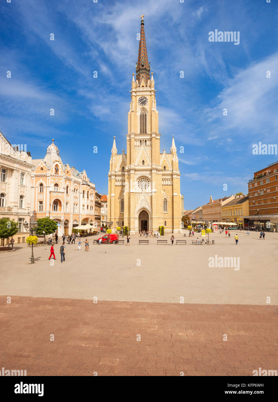 Il nome di Maria la Chiesa (cattedrale) in piazza della Libertà (trg slobode), Novi Sad Serbia Foto Stock