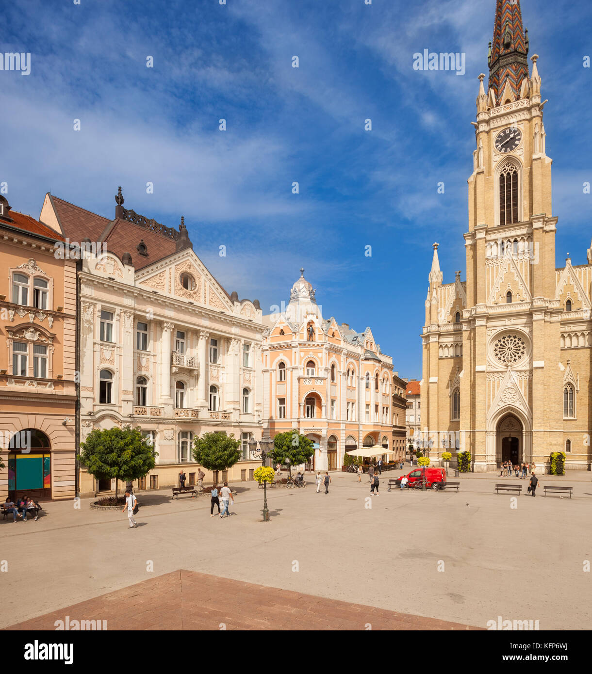 Il nome di Maria la Chiesa (cattedrale) in piazza della Libertà (trg slobode), Novi Sad Serbia Foto Stock