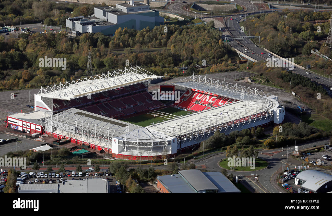Vista aerea di Stoke City Bet365 Stadium, REGNO UNITO Foto Stock