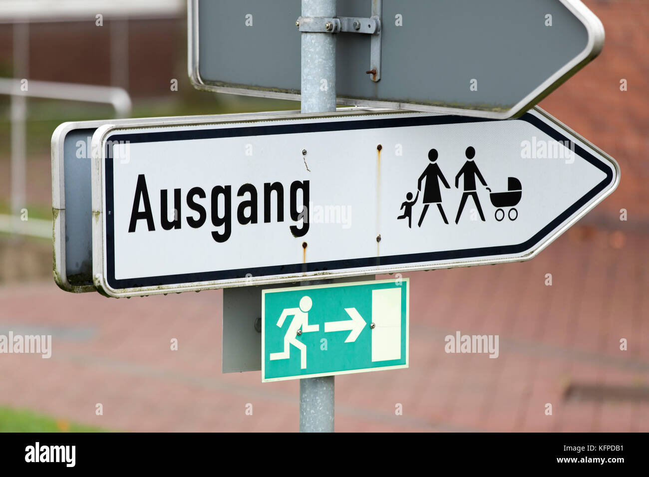 Segno mostra modo all'uscita, Foto Stock