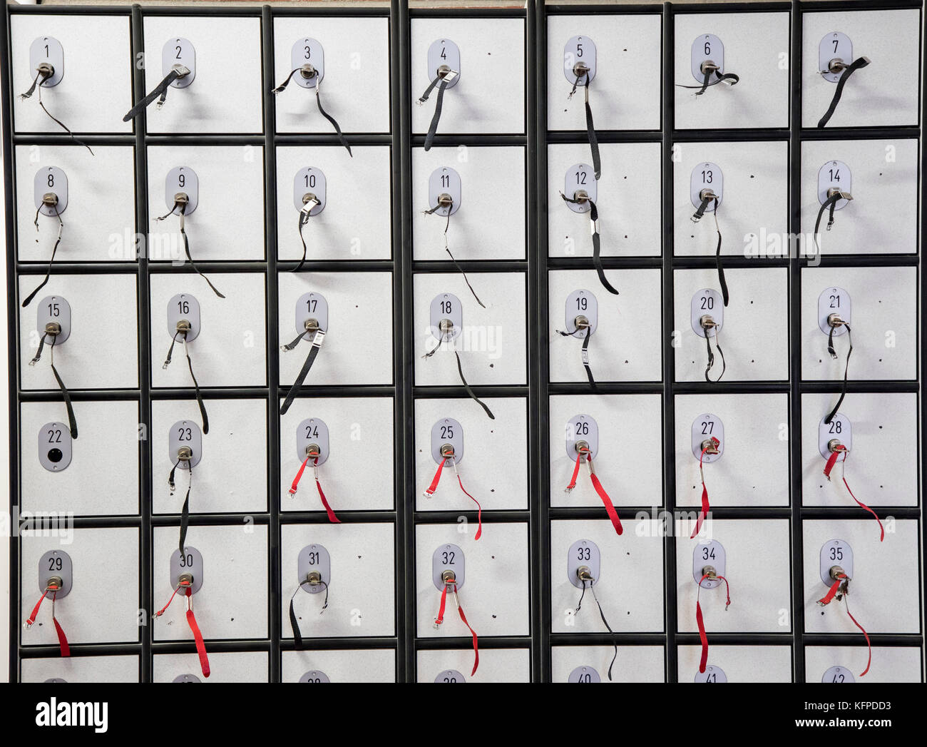 Cassette di sicurezza, Piscina pubblica, Foto Stock