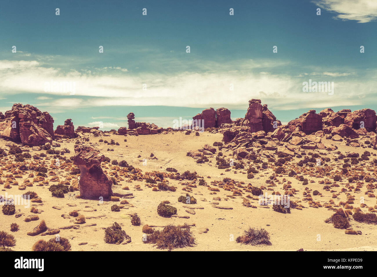 Una fetta di deserto boliviano al confine con il Cile, sulla Cordigliera Andina. Bolivia Foto Stock
