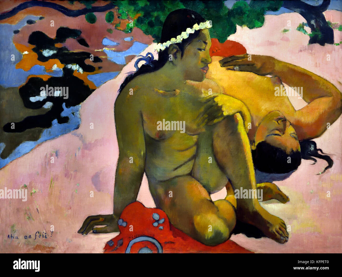Ahaoe Feii (Eh Quaoi! Tu es Jalouse?) Ehi, che cosa sono voi Jalouse 1892 Paul Gauguin - Eugène Henri Paul Gauguin 1848 - 1903 era un francese post-impressionismo artista, Francia. ( Morto 8 maggio 1903, Atuona, Isole Marchesi, Polinesia Francese ) pittore, scultore. Foto Stock