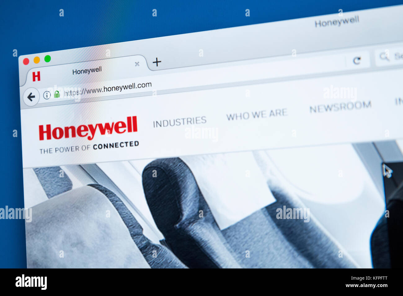 LONDON, Regno Unito - 25 OTTOBRE 2017: la homepage del sito ufficiale di Honeywell International Inc - una società americana che produce un commerciale Foto Stock