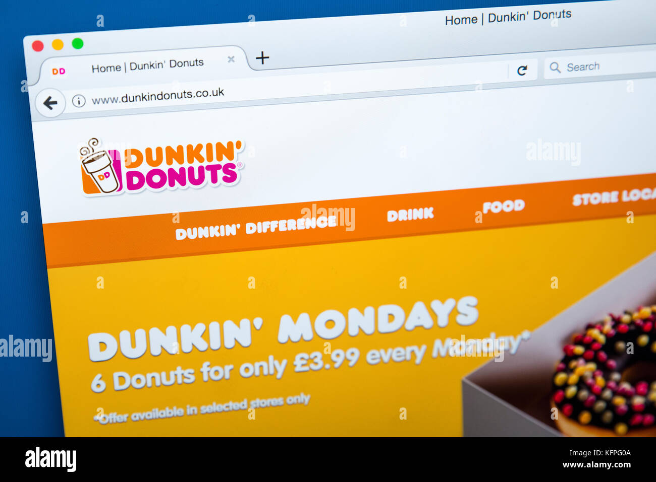 Dunkin Donuts website Foto stock - Alamy