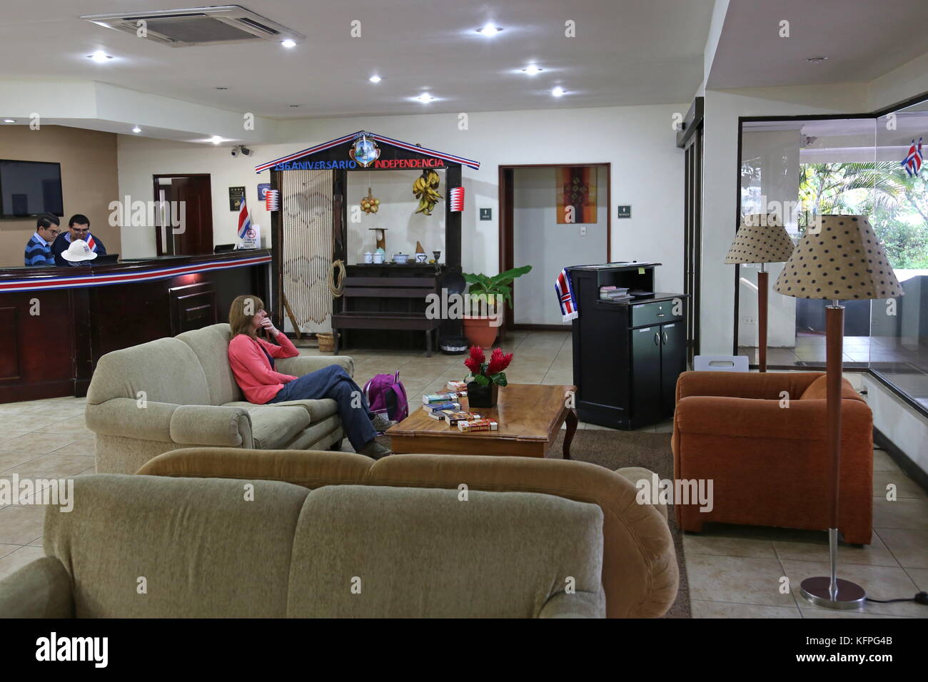 Reception lobby presso il Country Inn and Suites San Antonio De Belen, San José, San José provincia, Highlands Centrali, Costa Rica, America Centrale Foto Stock