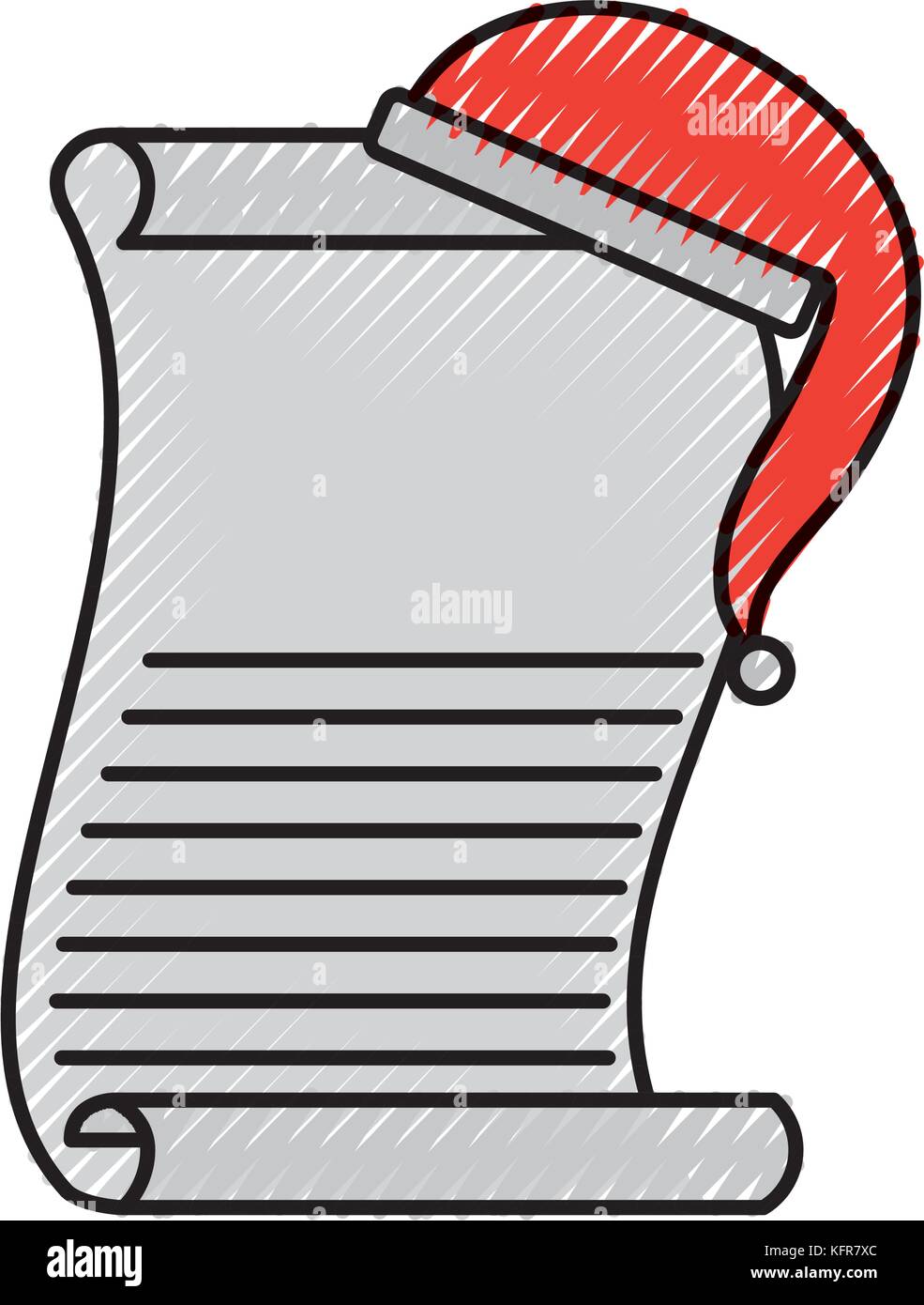 Cartoon christmas wish list con il cappello di babbo natale template  Immagine e Vettoriale - Alamy