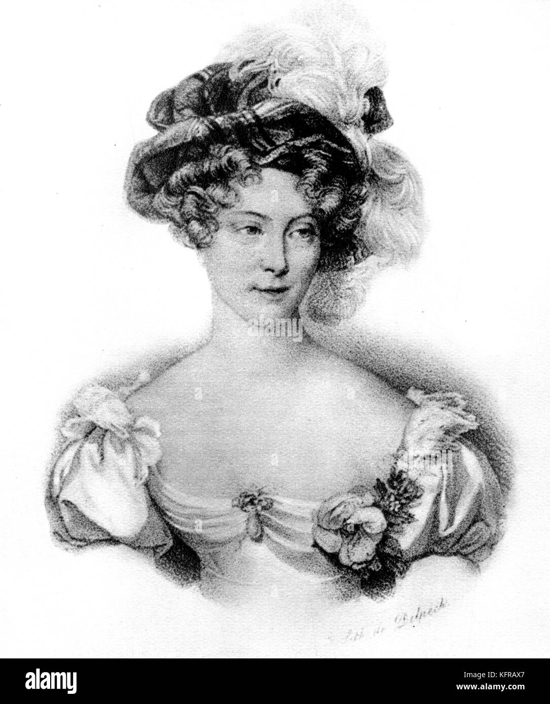 La principessa Carolina di Napoli e Sicilia - ritratto. Dopo una litografia da Delpech. Patrono del compositore ungherese Franz Liszt durante la sua gioventù. PC: anche noto come la Duchessa di Berry, 5 novembre 1798 - 17 aprile 1870. Foto Stock