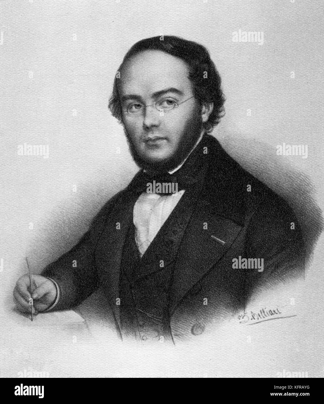 Jacques Halévy - ritratto del compositore francese. 27 Maggio 1799 - 17 Marzo 1862. Franz Liszt "Réminiscences de La juive' erano ispirati da Halévy's opera La Juive. Foto Stock