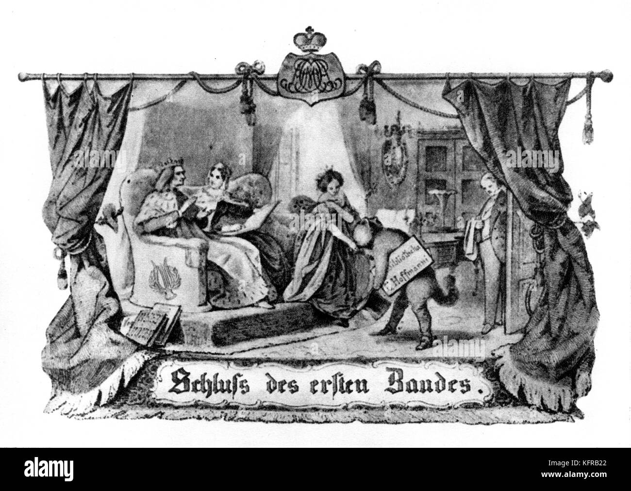 Franz Liszt e la principessa Carolyne von Sayn-Wittgenstein ricevuti gli ospiti di Villa di Altenburg, Weimar, febbraio 1855. Disegnato come royalty da C. Hoffmann. Residence di Franz Liszt e la principessa Carolyne von Sayn-Wittgenstein tra il 1848 e il 1860. CSW: nobildonna polacca e scrittore, 8 febbraio 1819 - 9 marzo 1887. FL: Ungherese pianista e compositore, 22 Ottobre 1811 - 31 luglio 1886. Foto Stock