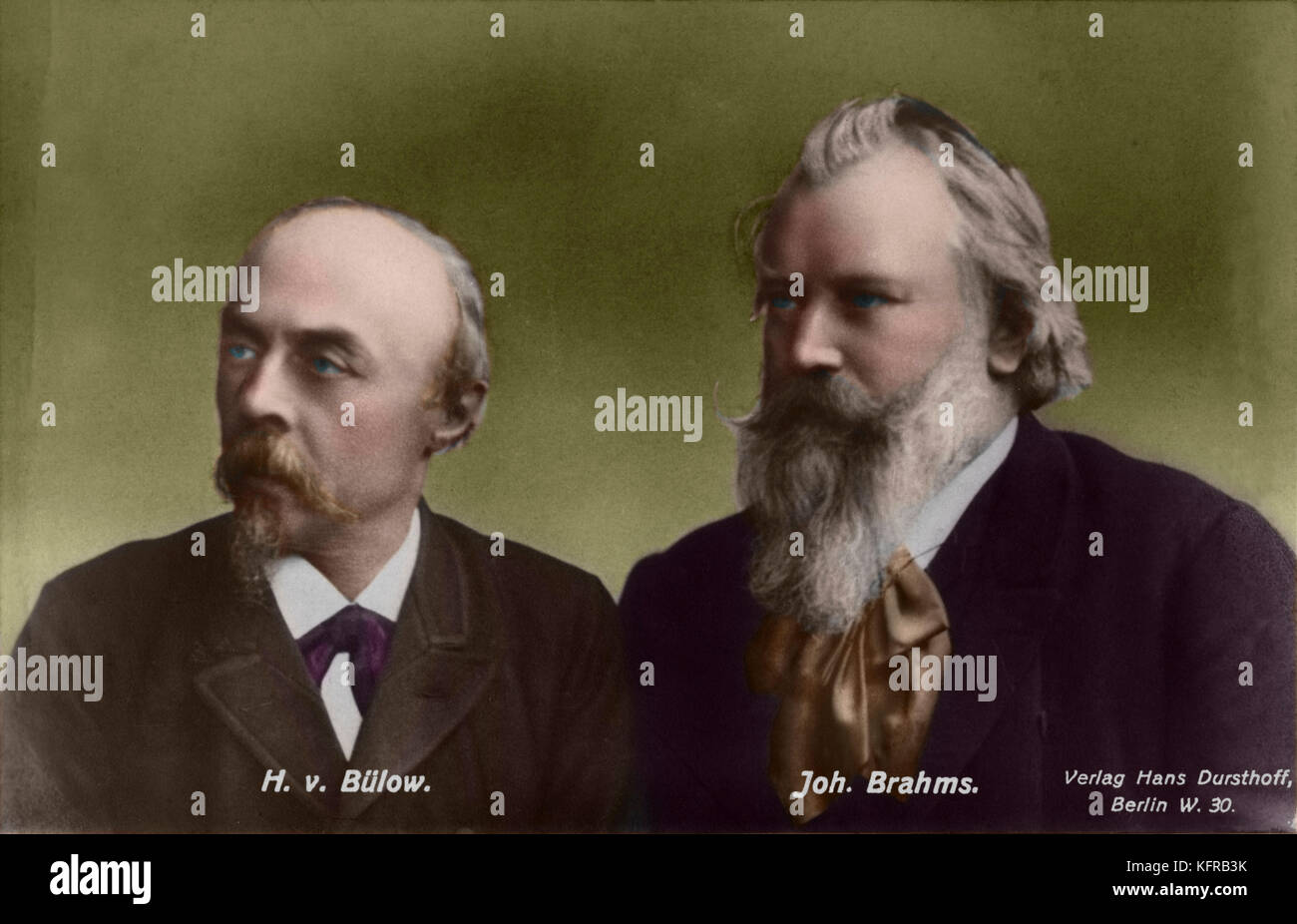 Johannes Brahms e Hans Von Bulow. Brahms: compositore tedesco. Bulow: Tedesco pianista e conduttore, 1830-1894 1833-1897. Foto Stock