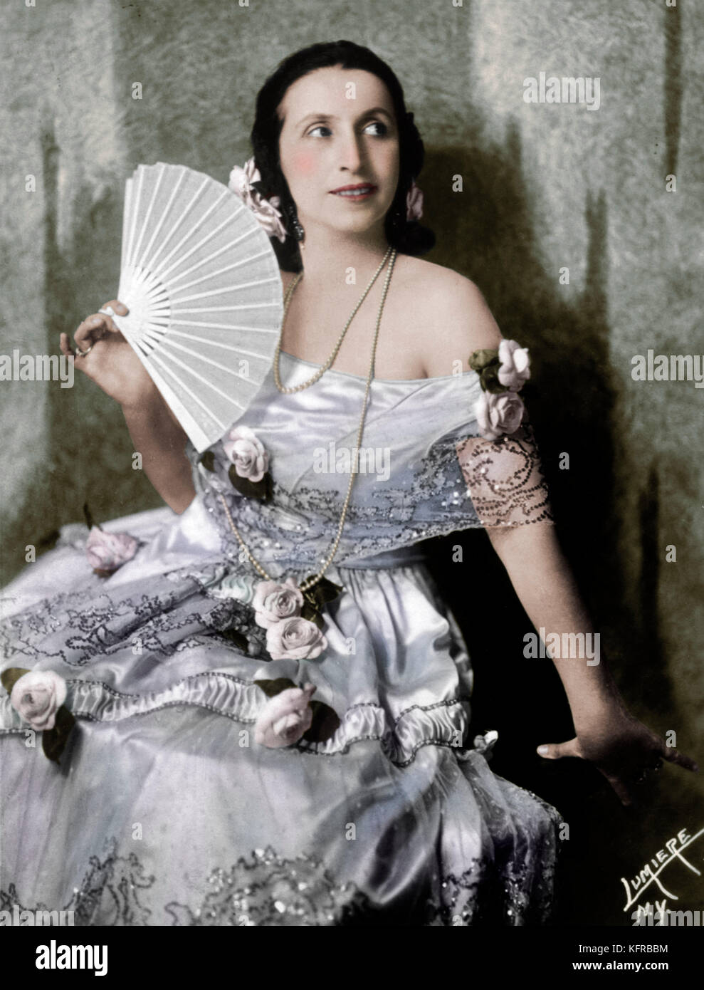 Amelita Galli-Curci come Violetta in La Traviata di Giuseppe Verdi. New York la produzione. Opera italiana cantante , 1882-1963 Foto Stock
