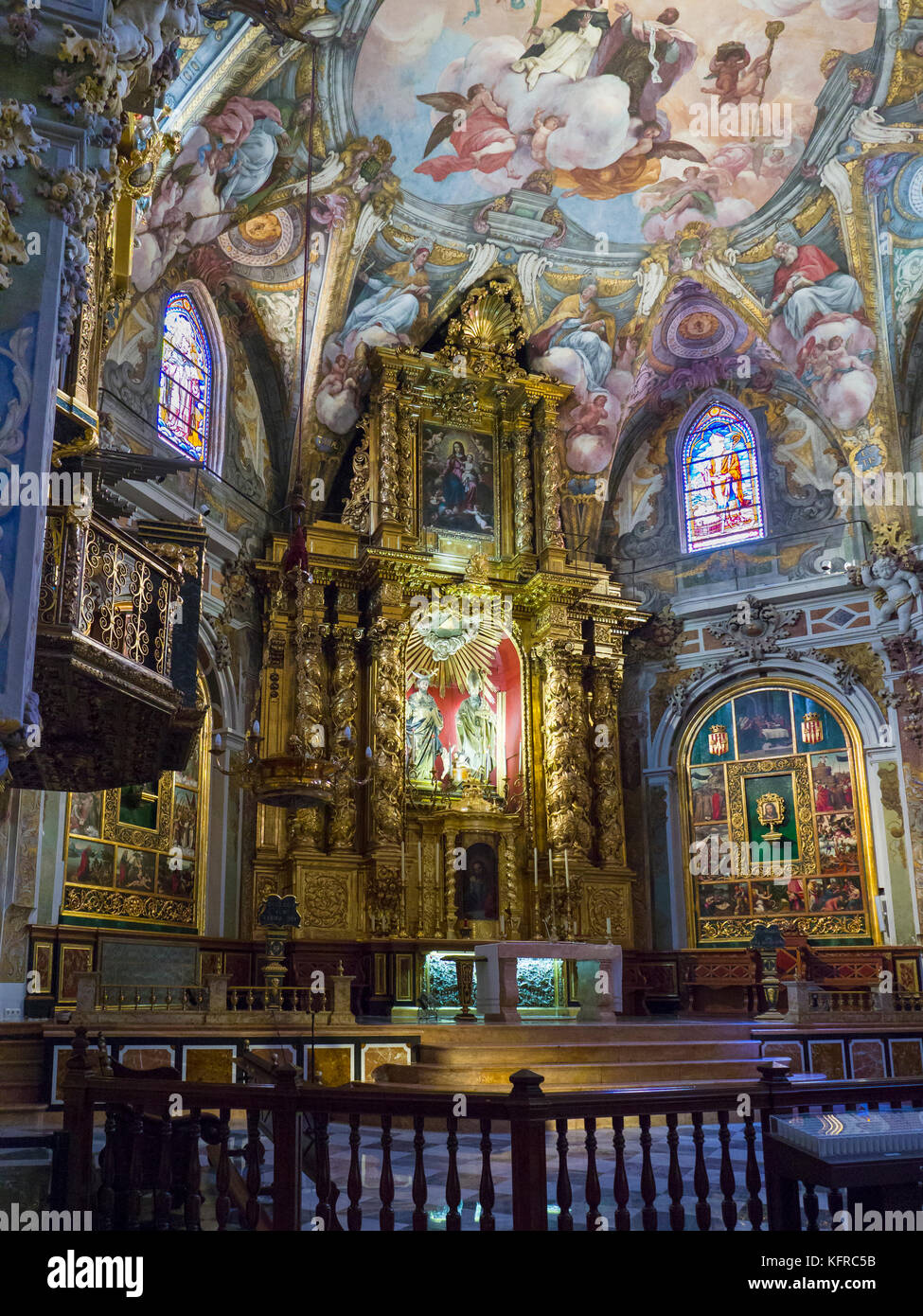 L'altare della chiesa di san nicola (Parroquia de san nicolas), ciutat vella, valencia, Spagna. Foto Stock