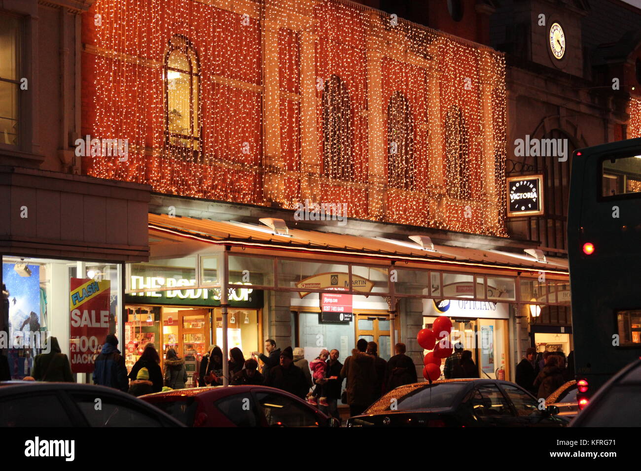 Llandudno le luci di Natale, interruttore no parade. Galles Foto Stock