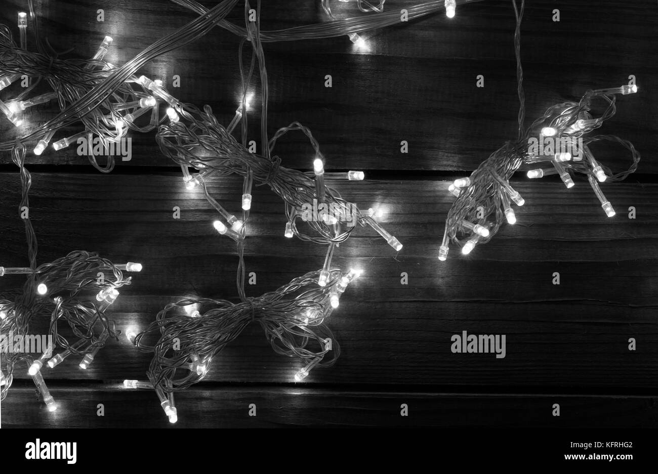 Festosa ghirlanda decorazione. foto in bianco e nero. Foto Stock