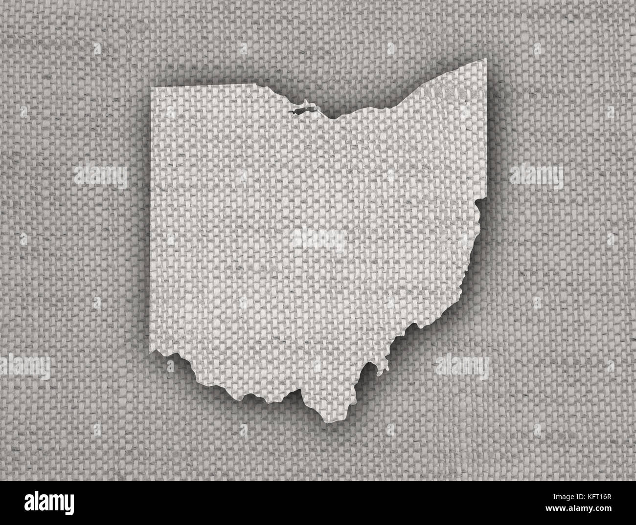 Mappa di ohio su vecchie lenzuola Foto Stock