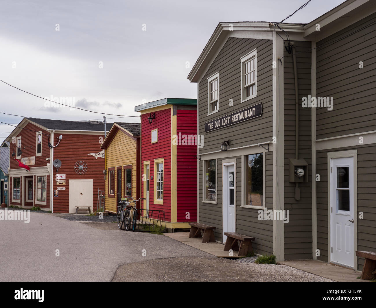 Negozi del Centro di Woody Point, Terranova, Canada. Foto Stock