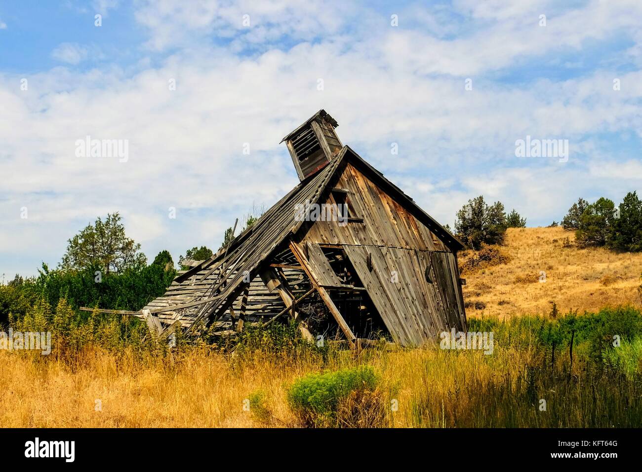 L'ultimo residuo della fermata della diligenza 'Cross Hollow' vicino a Shaniko, Oregon Foto Stock