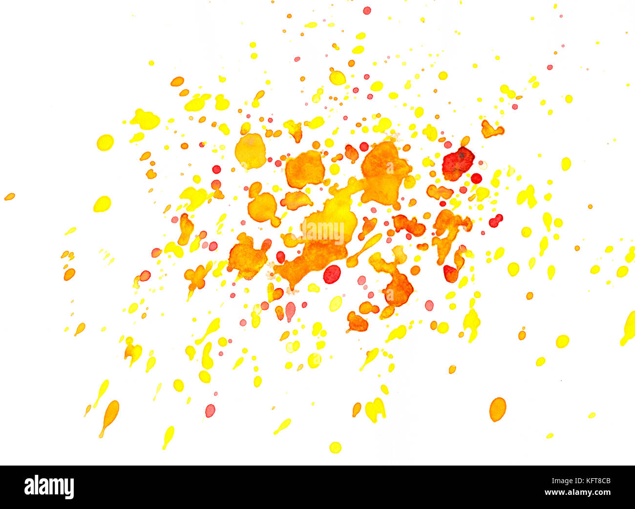 Abstract rosso, arancione e giallo sfondo ad acquerello Foto Stock