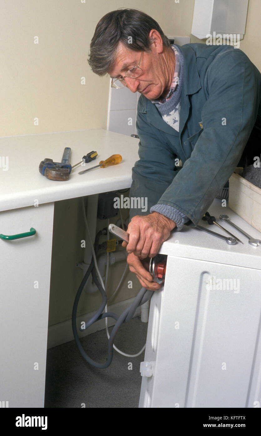 Coppia di fissaggio idraulico della macchina di lavaggio Foto Stock