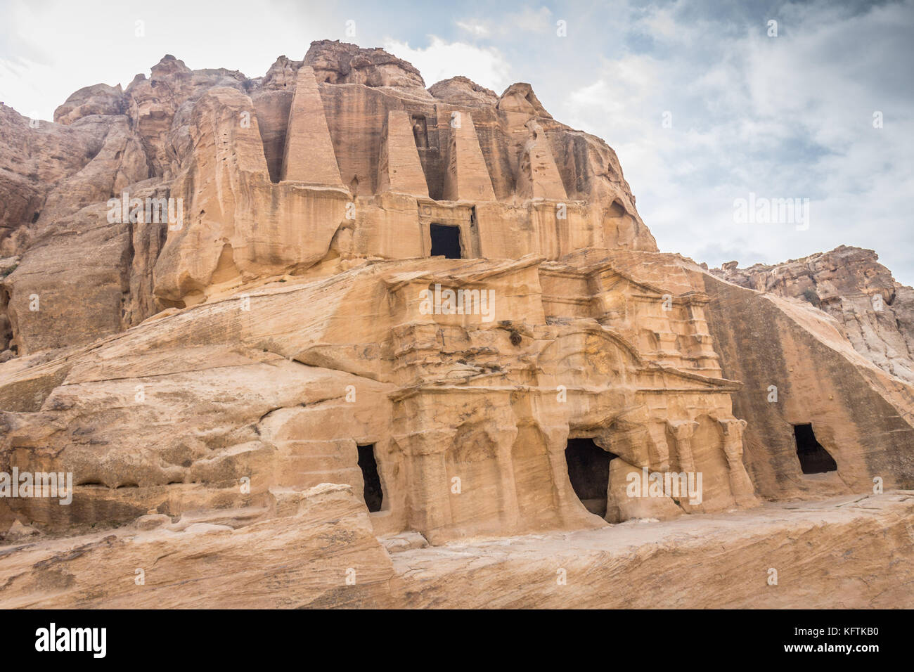 Vista delle rovine di Petra in Giordania Foto Stock