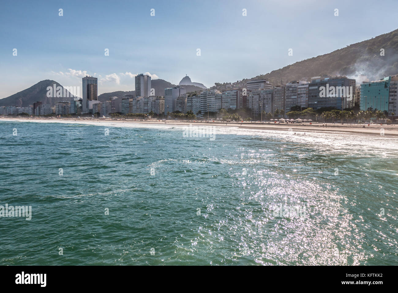 Spiaggia di Copacabana a Rio de Janeiro Foto Stock