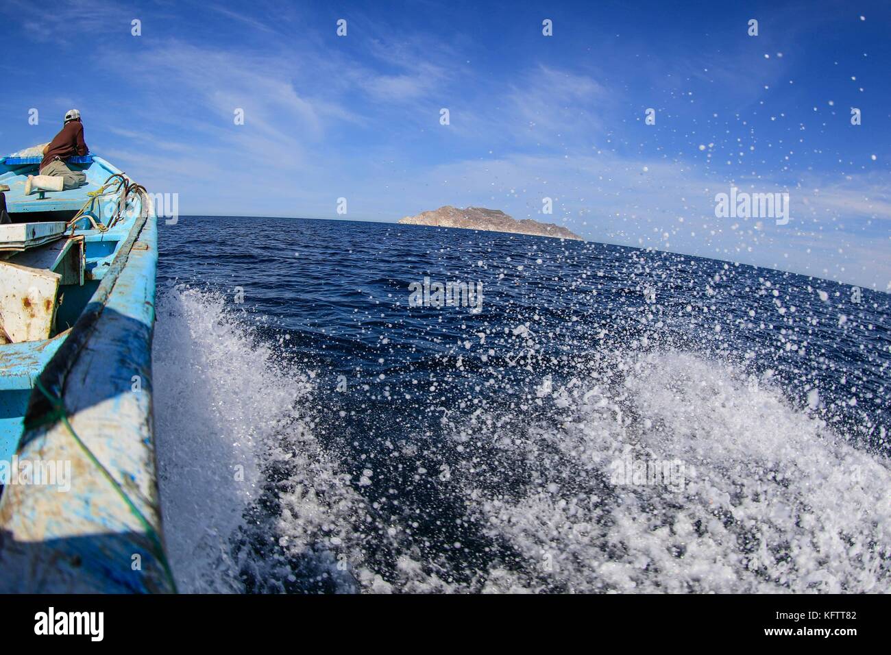 La pesca nel mare attorno a san pedro nolasco isola, vicino alla comunità di pescatori di la manga e di san carlos in Sonora, Messico e il Golfo di California Foto Stock