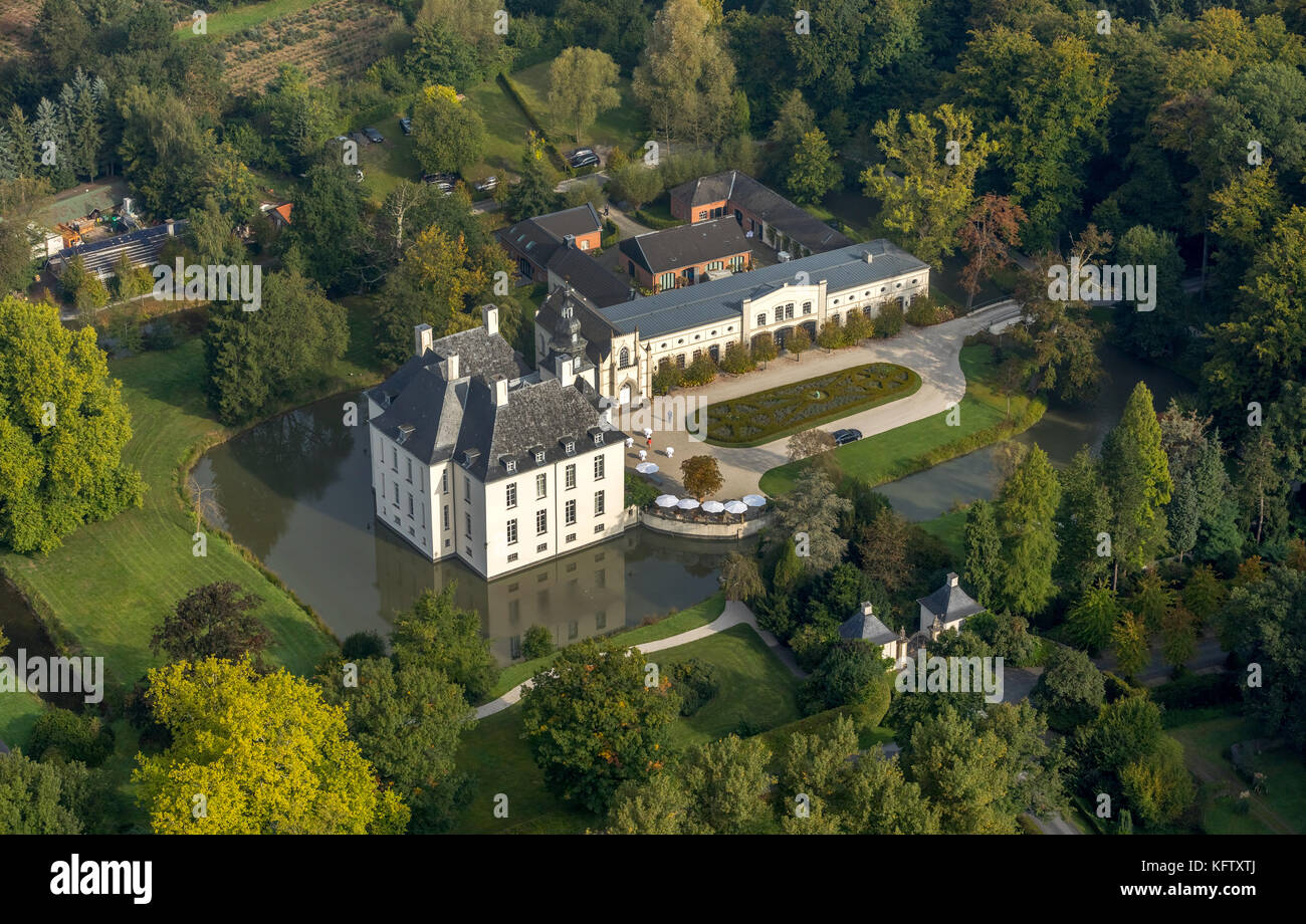 Hünxe, hotel castello Gartrop, Blumrath ristorante Gartrop, castello fossato, luogo dell'evento, hünxe, Ruhrgebiet, Niederrhein, Germania, Europa, Gartrop-Buh Foto Stock