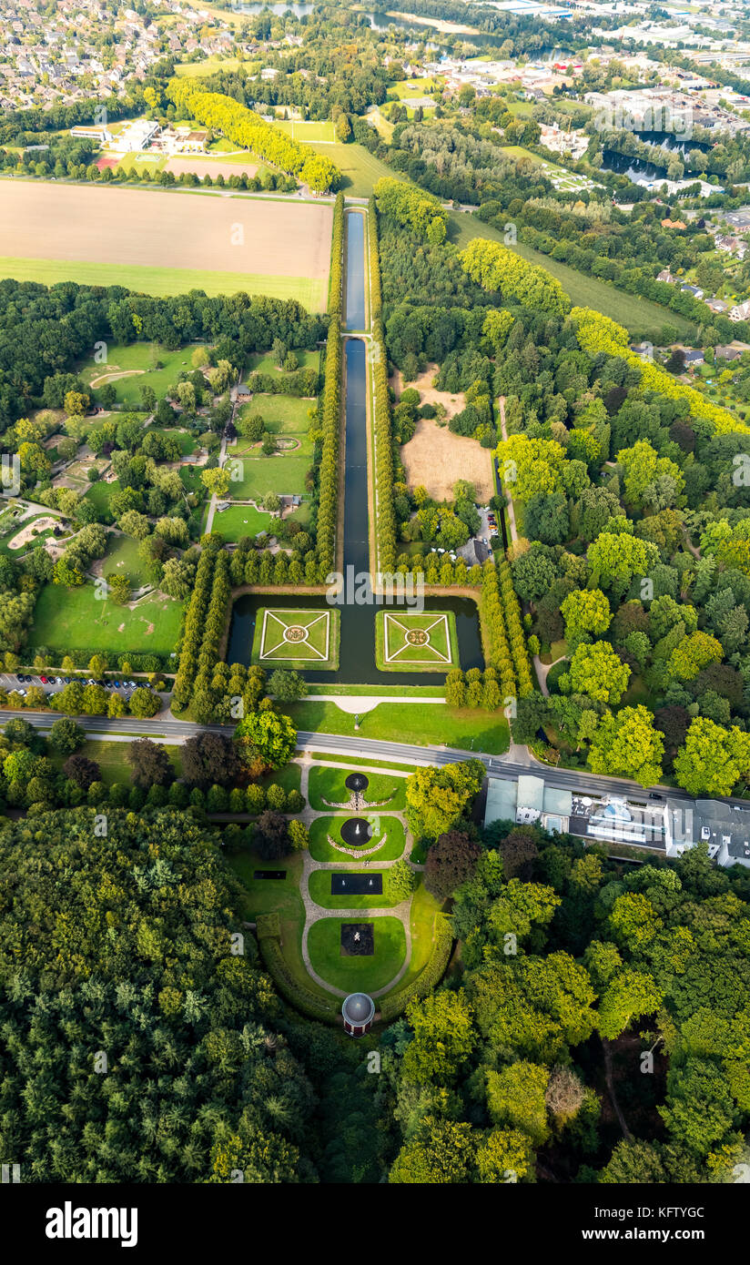 Joseph Beuys-Allee, Tiergarten Kleve presso il Museum Kurhaus Kleve, Kleve, Niederrhein, Renania settentrionale-Vestfalia, Germania, Europa, Kleve, vista aerea, aer Foto Stock